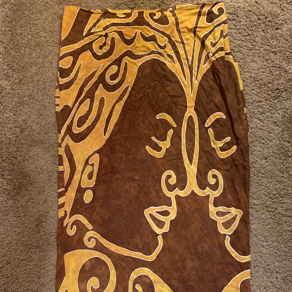 Wahine Toa Midi Pencil Skirt